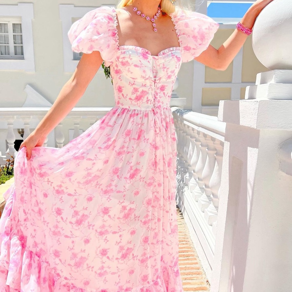 Amy Jane London Pink Floral Maxi Dress